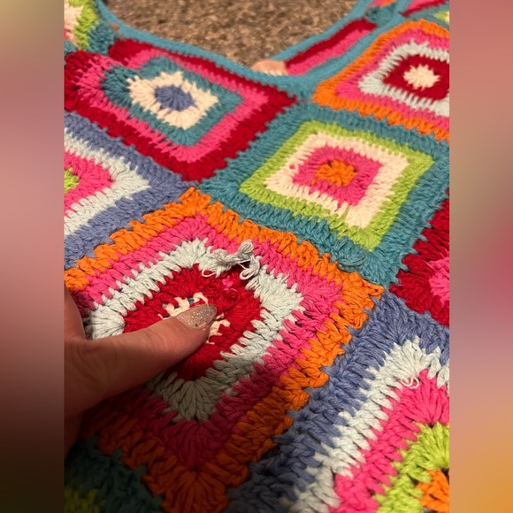 Show Me Your MuMu Granny Square Libra Cover Up Micro Mini Dress - Picture 5 of 13